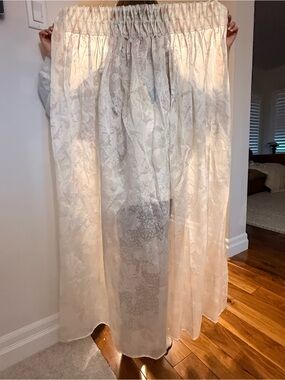 Cream Floral Sheer Window Panels set of 2